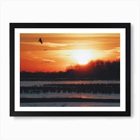 Sunrise Over A Lake Art Print