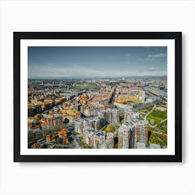 Drone Photo City Life Milan, Italy Milan City Skyline Print | Wall Art Art Print