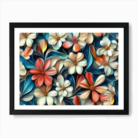 Abstract Flowers 3 Art Print