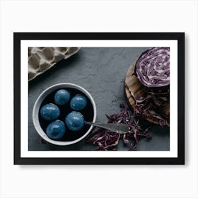 Blue Cabbage And Eggs 5 Art Print