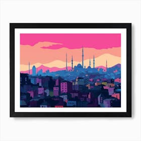 Istanbul Skyline Art Print