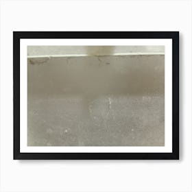 The background of the indoor wall is covered in a layer of fine dust, which casts a series of dark shadows in various directions. The combination of the dirt and shadows creates an overall appearance of neglect and disrepair. Art Print