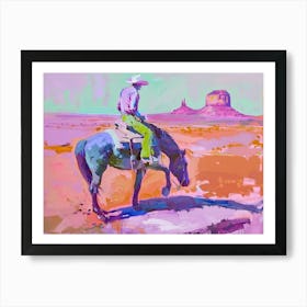 Neon Cowboy In Monument Valley Arizona 1 Painting Art Print