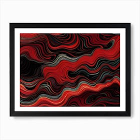 Abstract Painting, Black and Red Psychedelic Art Print