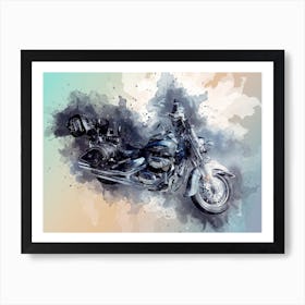 Vintage Motorcycle Art Illustration In A Photomontage Style 08 Art Print