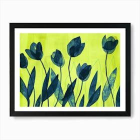 Blue Tulips 10 Art Print