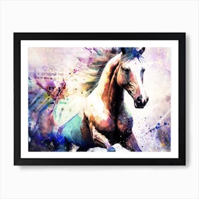 Horse Art Painting Drawing Vintage Retro Illustration Design 25 Art Print