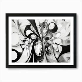 Transformation Abstract Black And White 6 Art Print