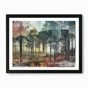 Forest Collage Vintage 9 Art Print