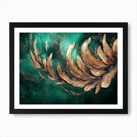 Gold Feathers 7 Art Print