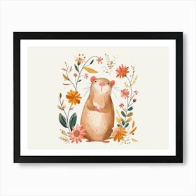 Little Floral Rat 3 Art Print