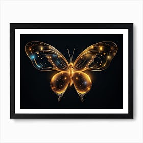 Golden Butterfly - Butterfly Stock Videos & Royalty-Free Footage 1 Art Print