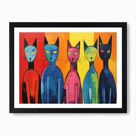 Four Cats Art Print