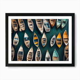 Small Boats In The Water Hamptons style Art Print