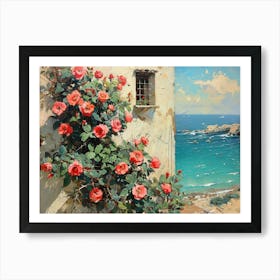 Roses By The Sea Art Print