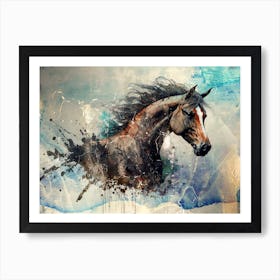 Horse Art Painting Drawing Vintage Retro Illustration Design 05 Art Print