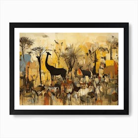 Giraffes In The Wild Art Print