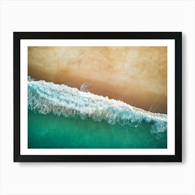 Greece, Seaside, beach and wave #4. Aerial view beach print. Sea foam 1 Art Print