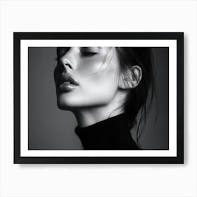 Black And White Portrait Of A Woman 13 Art Print