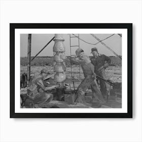 Getting Ready To Put In The Pumping Part Of The Water Well For Irrigation Purposes On A Farm Near Garden City, Kansas By Art Print