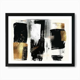 Black And Gold Abstract Painting 28 Art Print