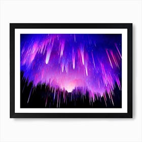 Space Neon Explosion #4 - space neon poster, synthwave poster Art Print