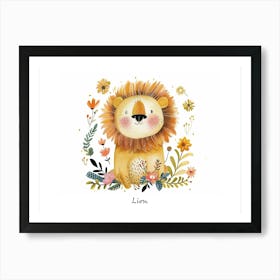 Little Floral Lion 3 Poster Art Print