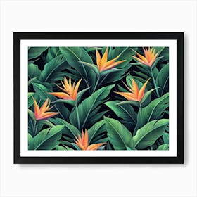 3D Bird of Paradise Art Print