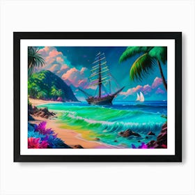 Ship On The Beach Art Print