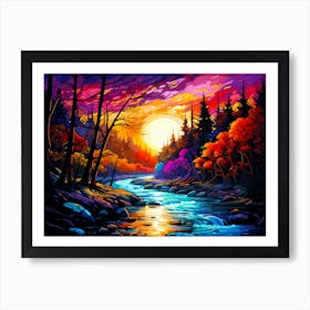 Canadian Art Water And Trees Art Print