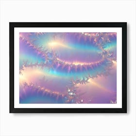 Abstract Fractal Art Featuring Intricate, Organic Shapes In Hues Of Pink, Blue, And Gold, Creating A Whimsical And Ethereal Composition 2 Art Print