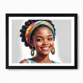 Portrait Of A Young African American Girl 1 Art Print