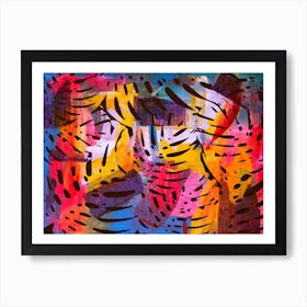 Colourful Abstract Leaves Natture Print Art Print