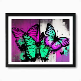 Butterflies On A Wall 1 Art Print