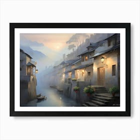 City By The Water Art Print