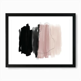 Minimal Palette Black and Pink Art Print