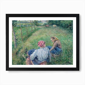 Young Peasant Girls Resting In The Fields Near Pontoise (1882), Camille Pissarro Art Print