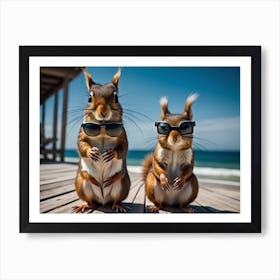 Cute Squirrels Art Print