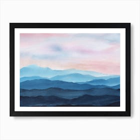 Abstract Blue Mountains 2 Art Print