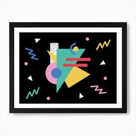 Memphis Pattern Retro Dreamwave 80s Nostalgia Shapes Artwork Art Print