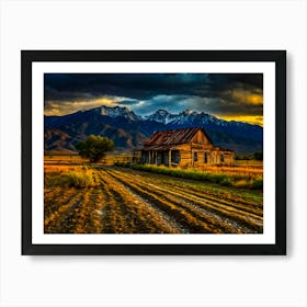 Old Barn At Sunset 1 Art Print