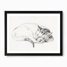 Sketch Of A Sleeping Cat, Jean Bernard Art Print