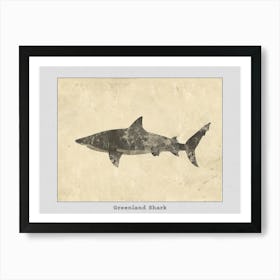 Greenland Shark Silhouette 2 Poster Art Print
