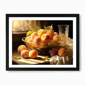 Peaches In A Bowl Art Print