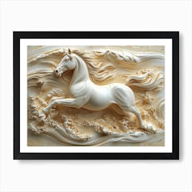 Horse In Water 1 Art Print