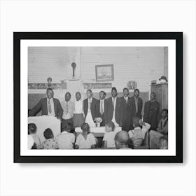 Revival Meeting, Showing Preacher And Deacons, La Forge, Missouri By Russell Lee Art Print