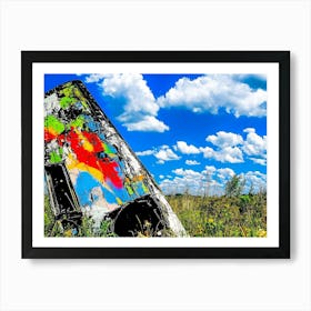 Airplane In The Field Art Print