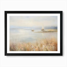 Sailboats On The Beach Art Print