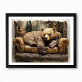 Bear On The Couch Art Print