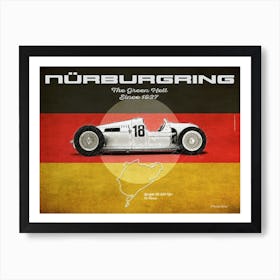 Nürburgring Auto Union Landscape Art Print